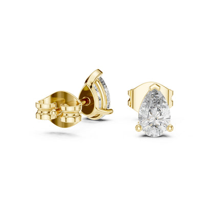 18K Rose Gold Pear Lab-Grown Diamond Earrings for Women | Engagement Wear | Pure Carat