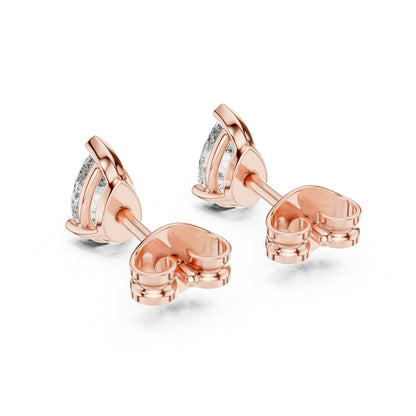 18K Rose Gold Pear Lab-Grown Diamond Earrings for Women | Engagement Wear | Pure Carat