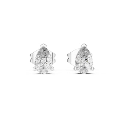 18K Rose Gold Pear Lab-Grown Diamond Earrings for Women | Engagement Wear | Pure Carat