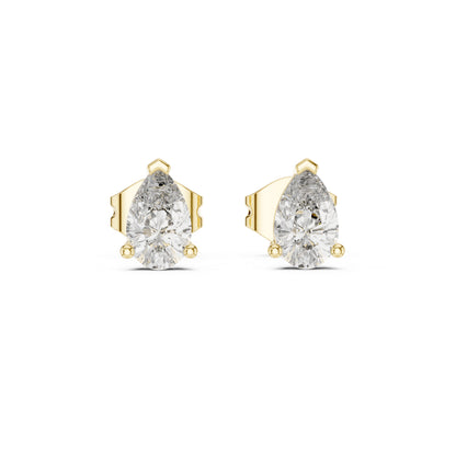 18K Rose Gold Pear Lab-Grown Diamond Earrings for Women | Engagement Wear | Pure Carat