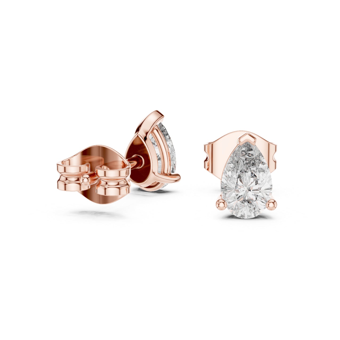 18K Rose Gold Pear Lab-Grown Diamond Earrings for Women | Engagement Wear | Pure Carat