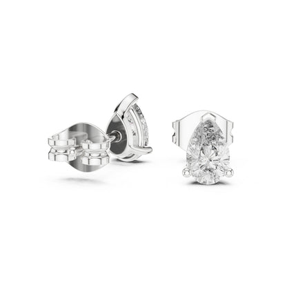 18K Rose Gold Pear Lab-Grown Diamond Earrings for Women | Engagement Wear | Pure Carat