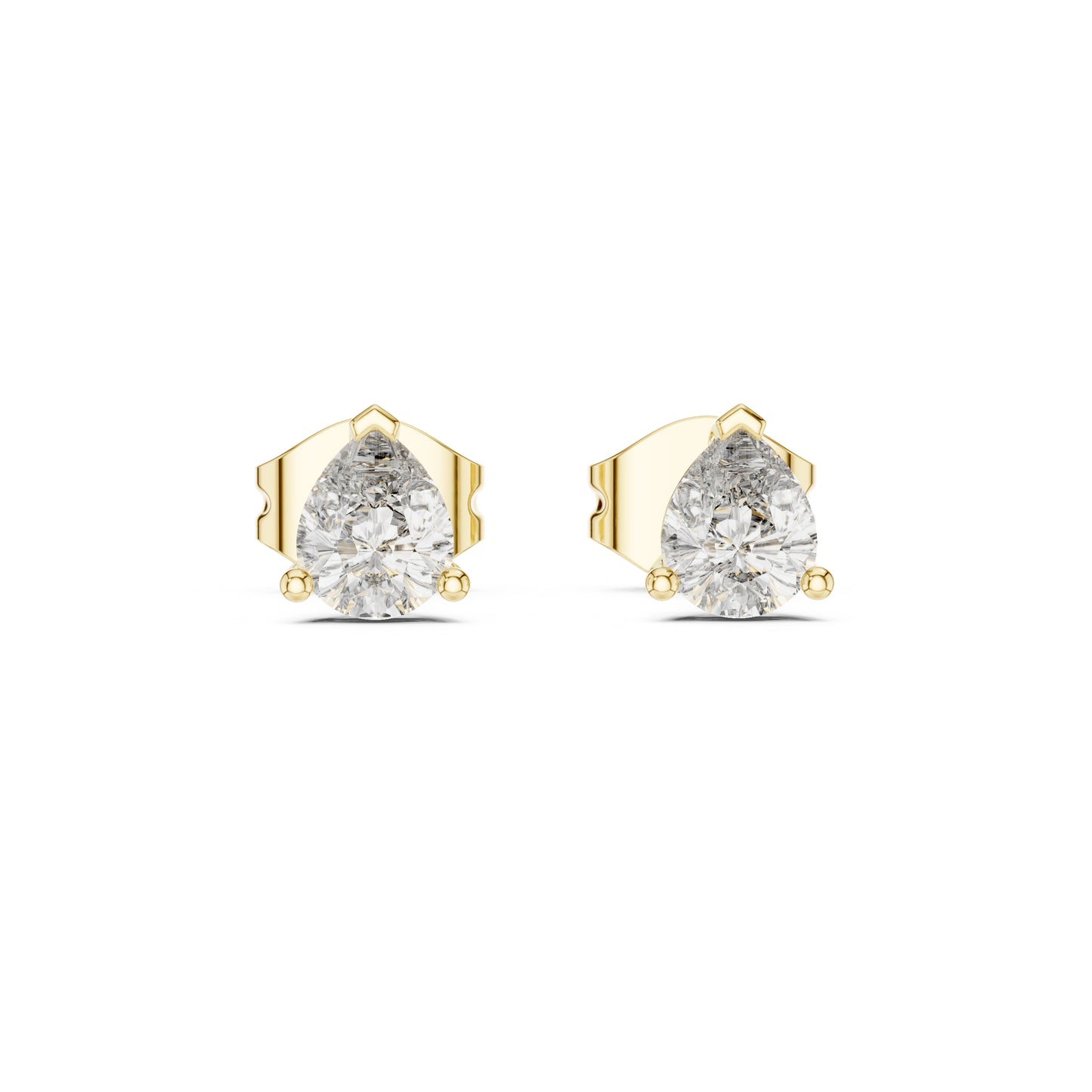 14K White Gold Pear Lab-Grown Diamond Stud Earrings for Women | Office Wear | Pure Carat