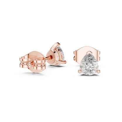 14K White Gold Pear Lab-Grown Diamond Stud Earrings for Women | Office Wear | Pure Carat