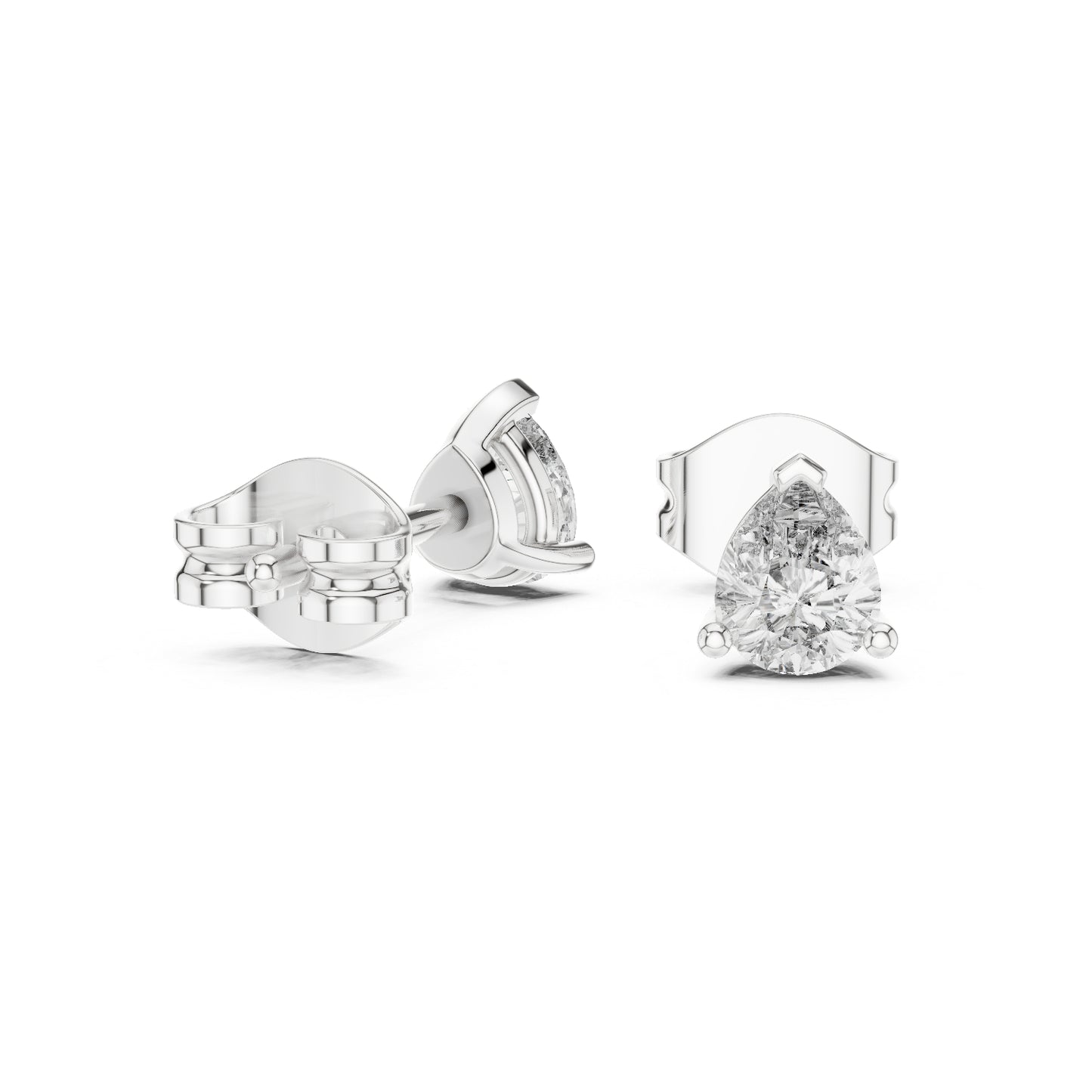 14K White Gold Pear Lab-Grown Diamond Stud Earrings for Women | Office Wear | Pure Carat