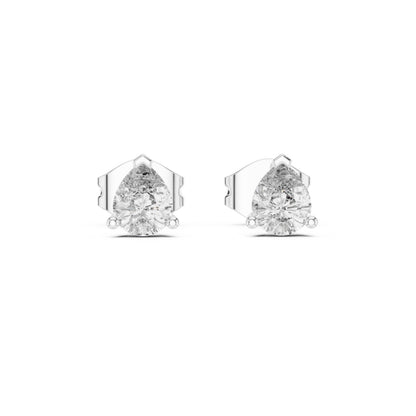 14K White Gold Pear Lab-Grown Diamond Stud Earrings for Women | Office Wear | Pure Carat