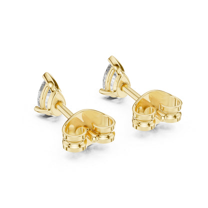 18K Yellow Gold Pear Lab-Grown Diamond Earrings for Women | Everyday Wear | Pure Carat
