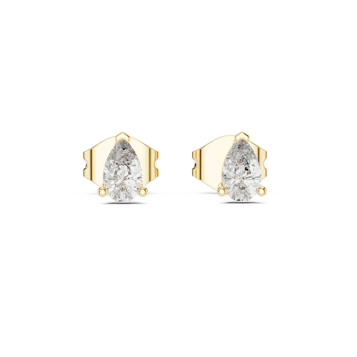 18K Yellow Gold Pear Lab-Grown Diamond Earrings for Women | Everyday Wear | Pure Carat