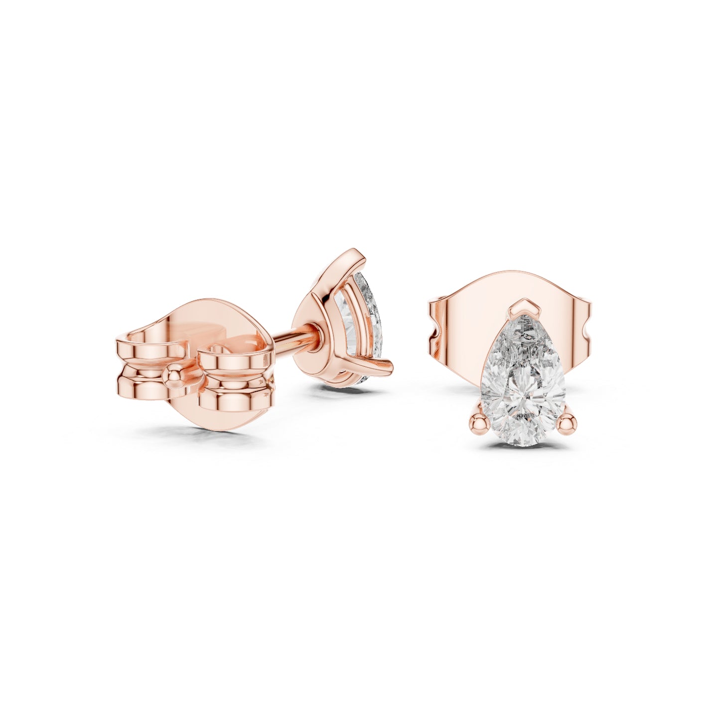 18K Yellow Gold Pear Lab-Grown Diamond Earrings for Women | Everyday Wear | Pure Carat