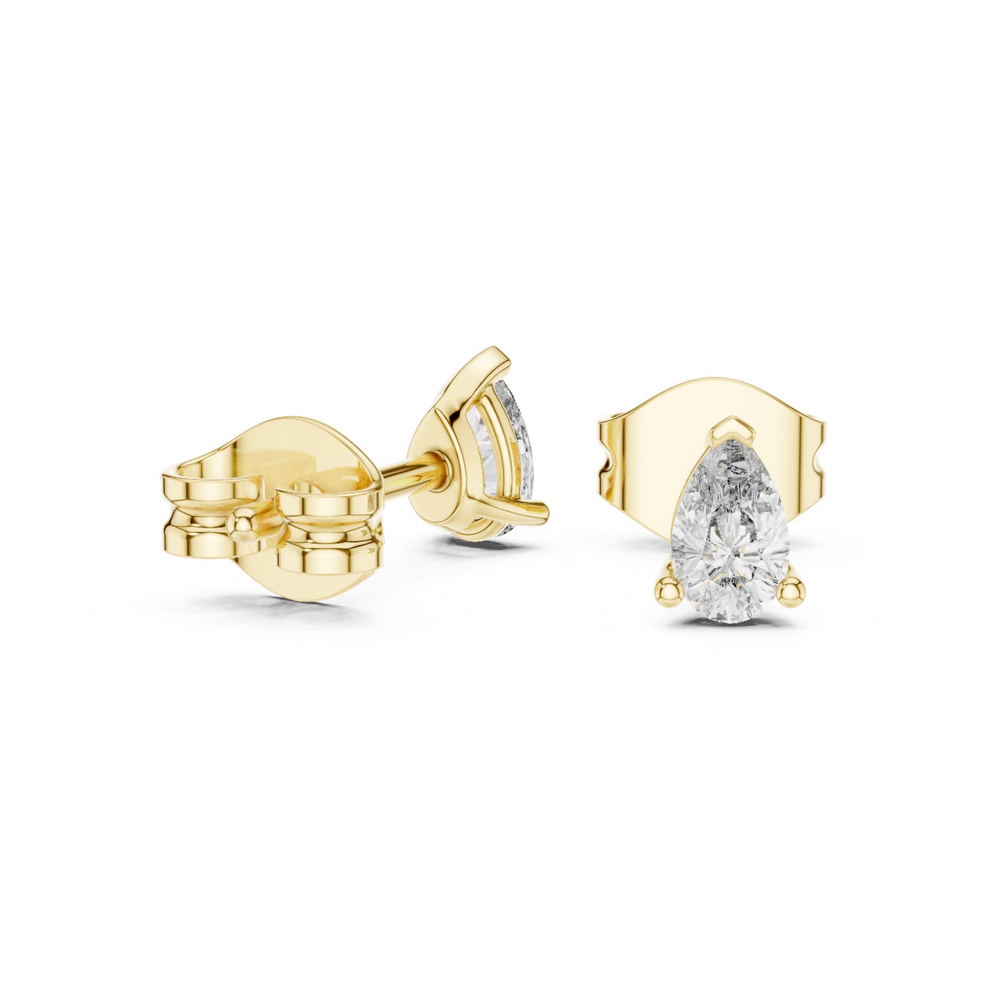18K Yellow Gold Pear Lab-Grown Diamond Earrings for Women | Everyday Wear | Pure Carat