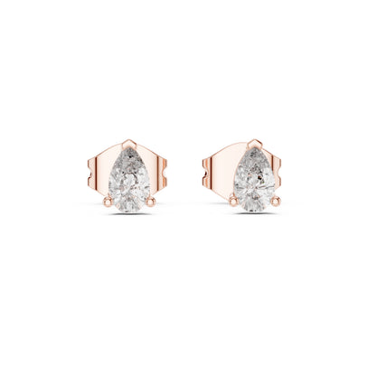 18K Yellow Gold Pear Lab-Grown Diamond Earrings for Women | Everyday Wear | Pure Carat