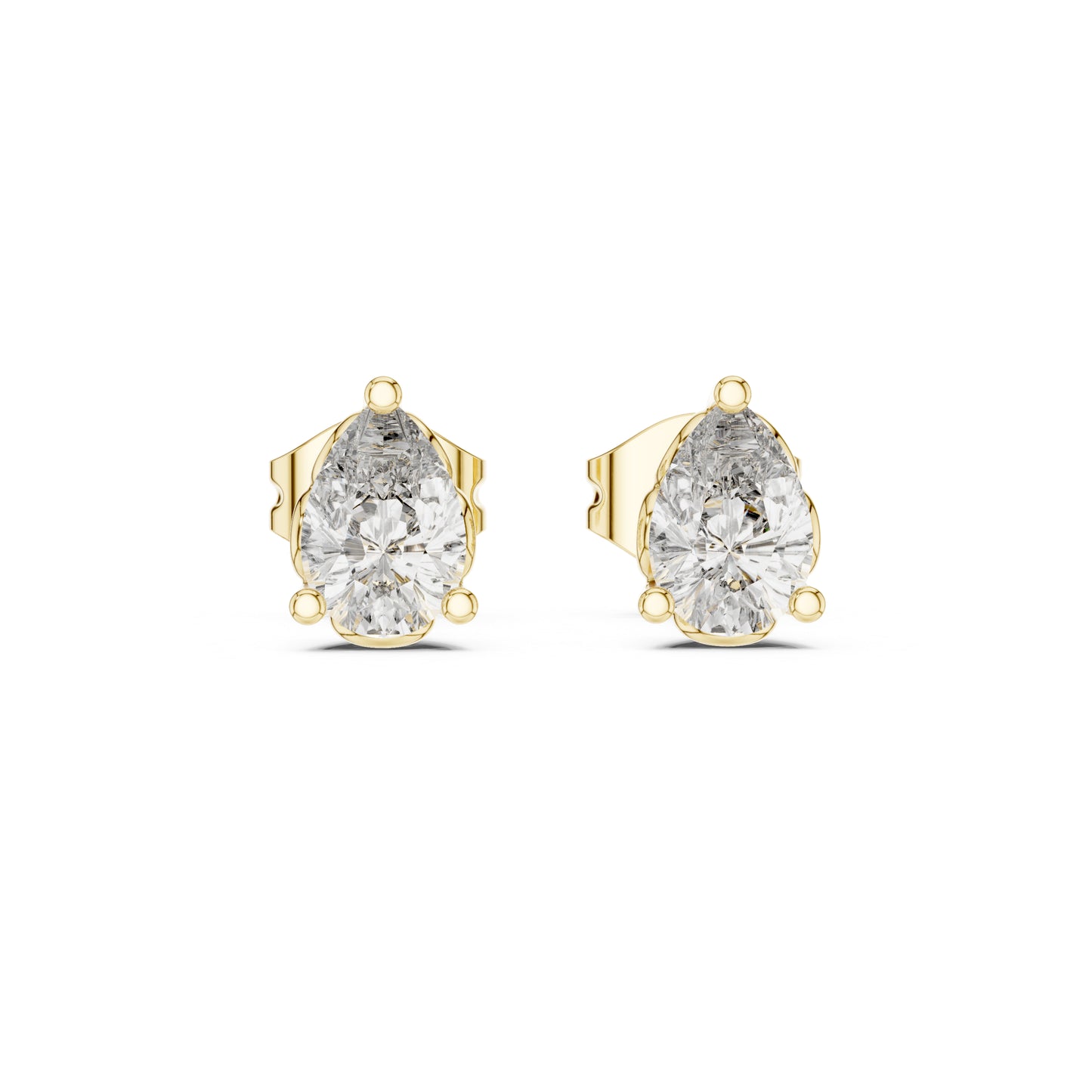 14K Yellow Gold Pear Lab-Grown Diamond Earrings for Women | Wedding Collection | Pure Carat