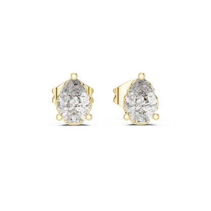 14K Yellow Gold Pear Lab-Grown Diamond Earrings for Women | Wedding Collection | Pure Carat