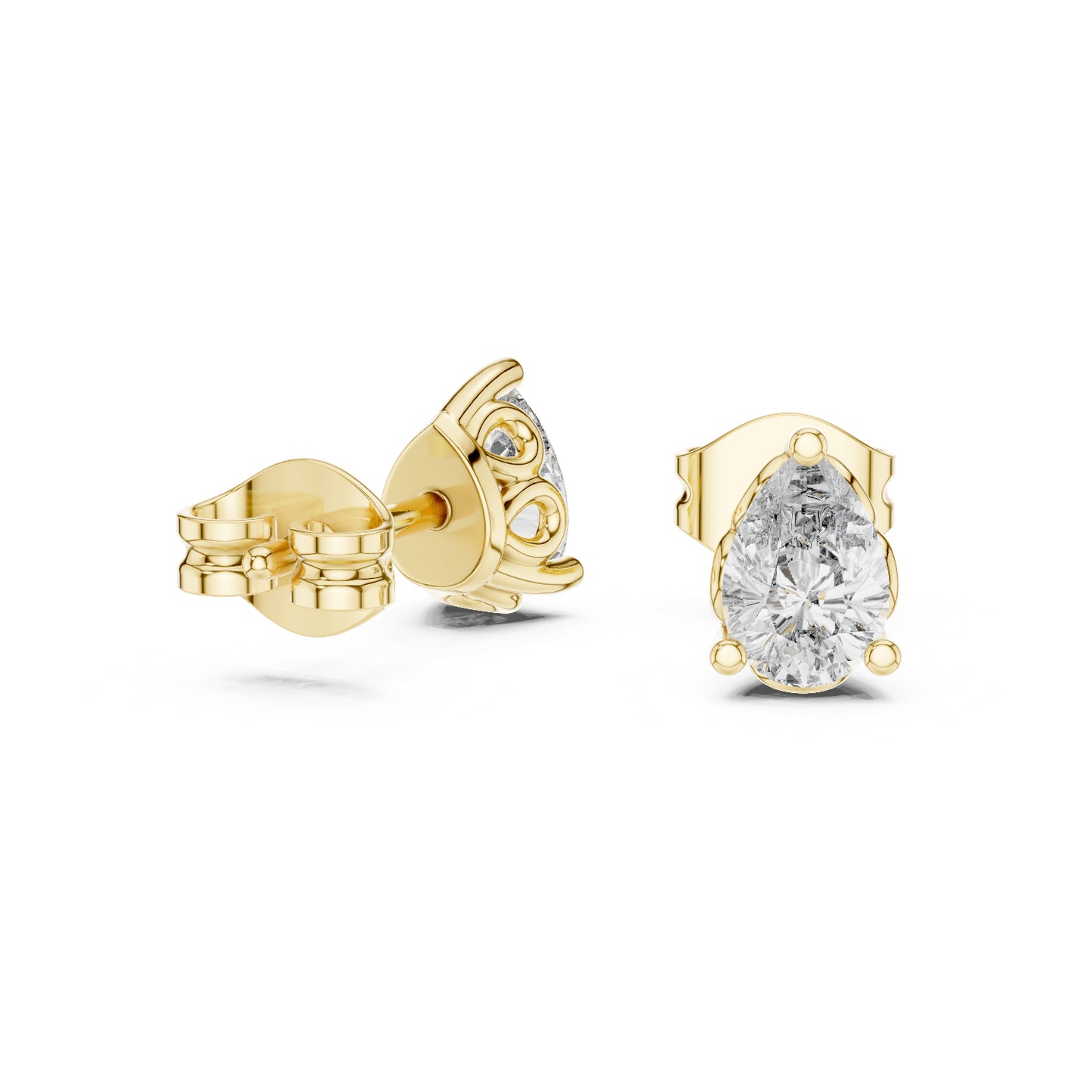 14K Yellow Gold Pear Lab-Grown Diamond Earrings for Women | Wedding Collection | Pure Carat