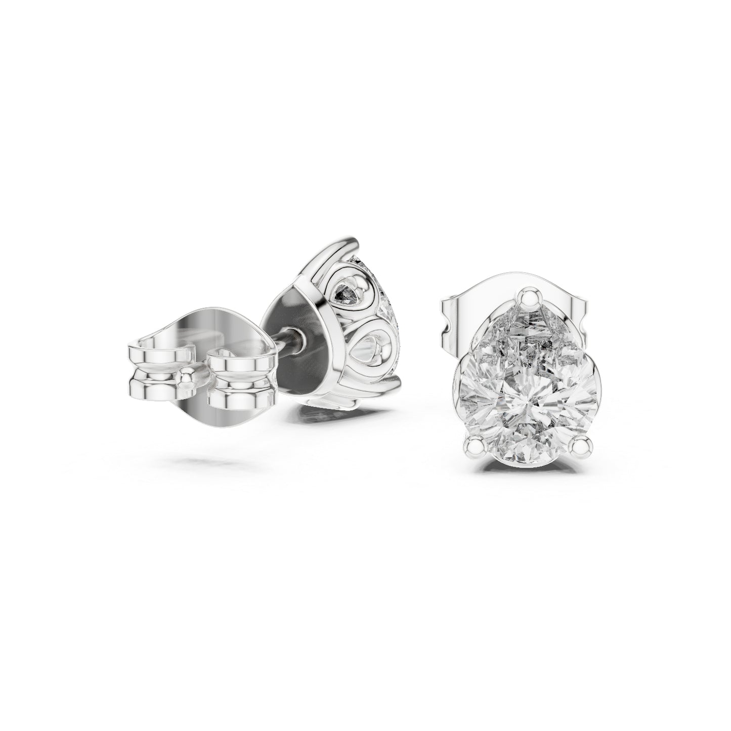 14K Rose Gold Pear Lab-Grown Diamond Stud Earrings for Women | Bridal Collection | Pure Carat