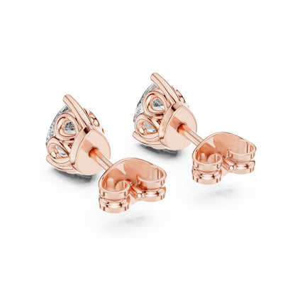 14K Rose Gold Pear Lab-Grown Diamond Stud Earrings for Women | Bridal Collection | Pure Carat