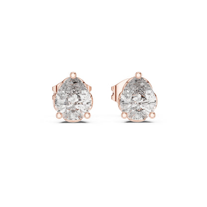 14K Rose Gold Pear Lab-Grown Diamond Stud Earrings for Women | Bridal Collection | Pure Carat