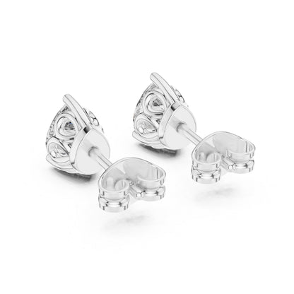 14K Rose Gold Pear Lab-Grown Diamond Stud Earrings for Women | Bridal Collection | Pure Carat