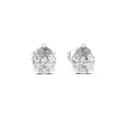 14K Rose Gold Pear Lab-Grown Diamond Stud Earrings for Women | Bridal Collection | Pure Carat