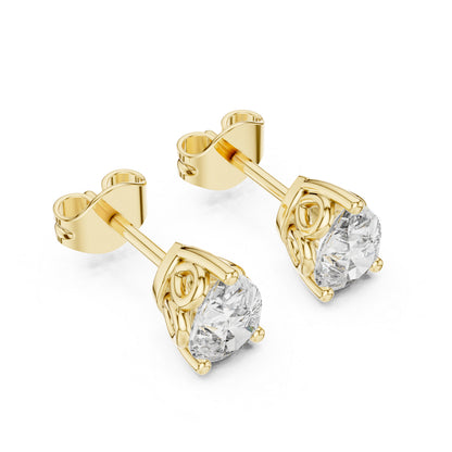 14K Rose Gold Pear Lab-Grown Diamond Stud Earrings for Women | Bridal Collection | Pure Carat