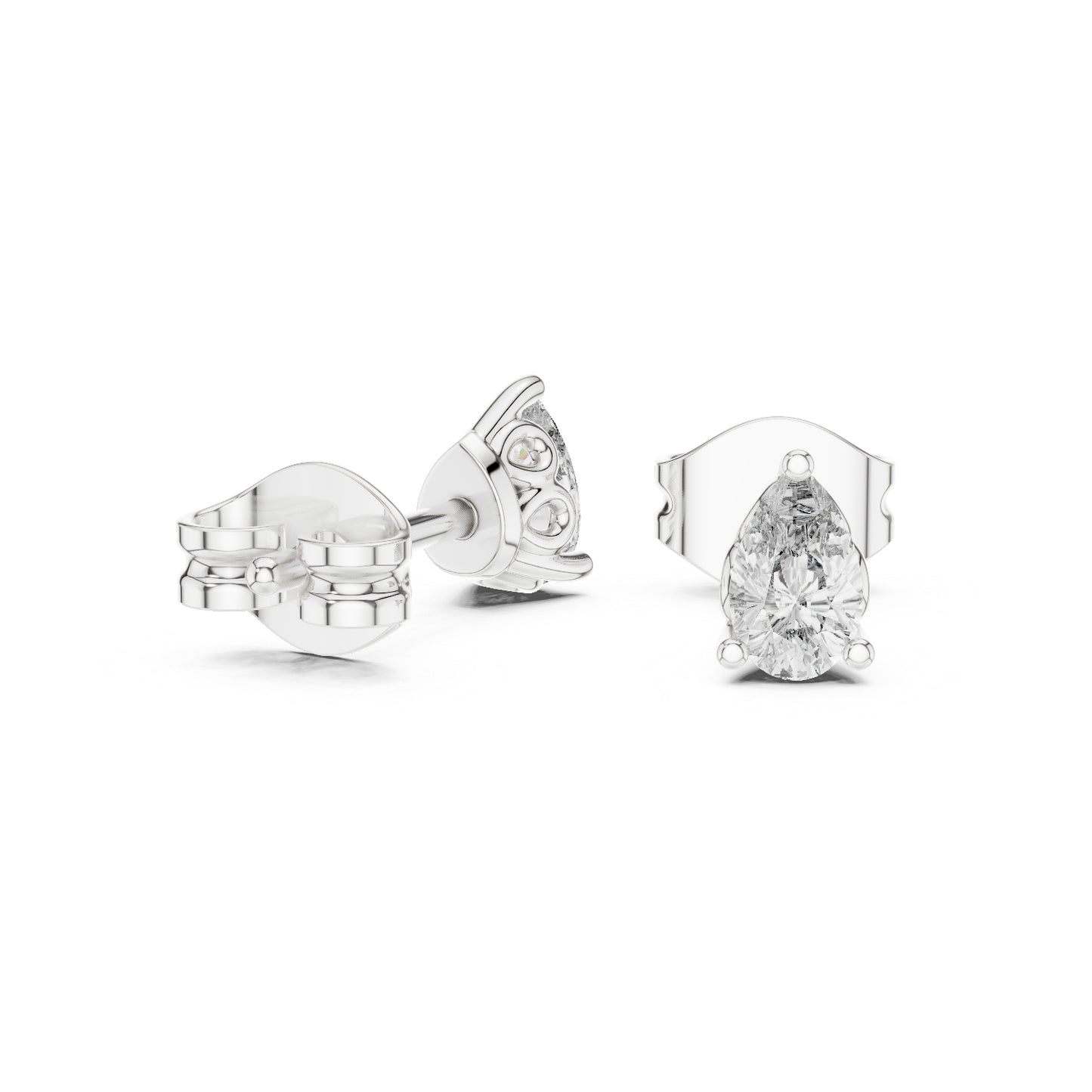18K White Gold Pear Lab-Grown Diamond Earrings for Women | Bridal Wear | Pure Carat