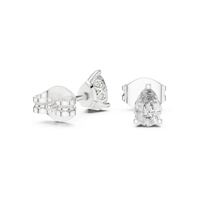 18K White Gold Pear Lab-Grown Diamond Earrings for Women | Bridal Wear | Pure Carat