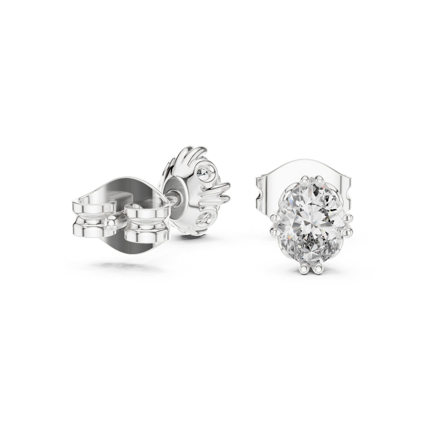 14K Yellow Gold Oval Lab-Grown Diamond Earrings for Women | Party Wear | Pure Carat