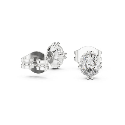 14K Yellow Gold Oval Lab-Grown Diamond Earrings for Women | Party Wear | Pure Carat