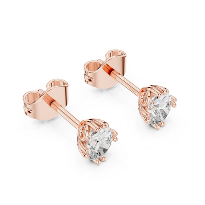 14K Yellow Gold Oval Lab-Grown Diamond Earrings for Women | Party Wear | Pure Carat