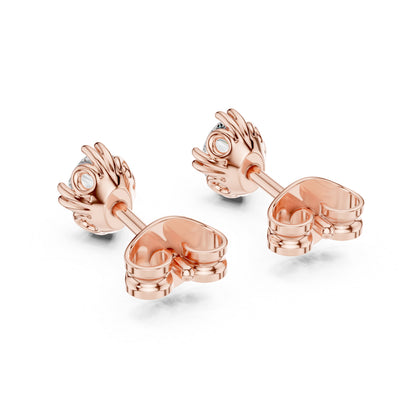 14K Yellow Gold Oval Lab-Grown Diamond Earrings for Women | Party Wear | Pure Carat