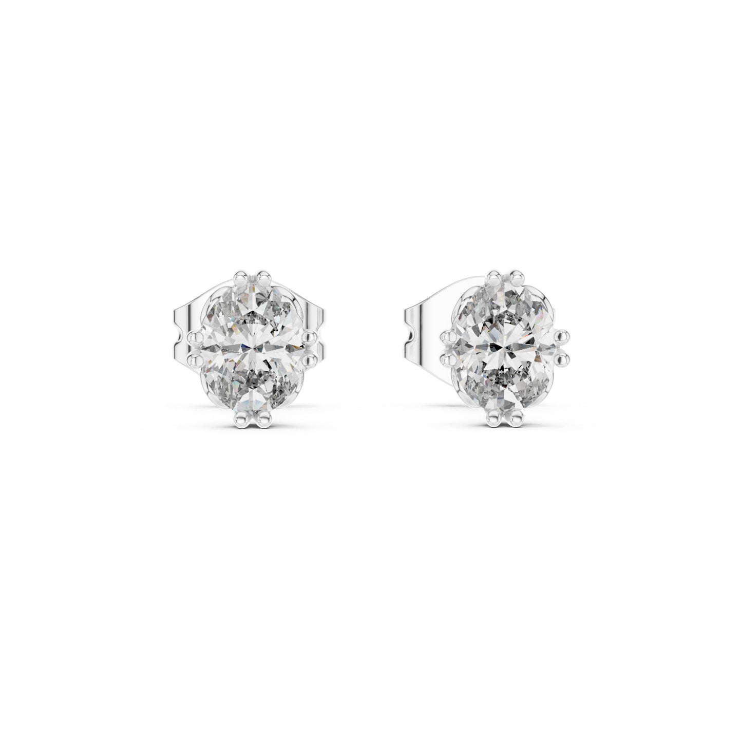 14K Yellow Gold Oval Lab-Grown Diamond Earrings for Women | Party Wear | Pure Carat