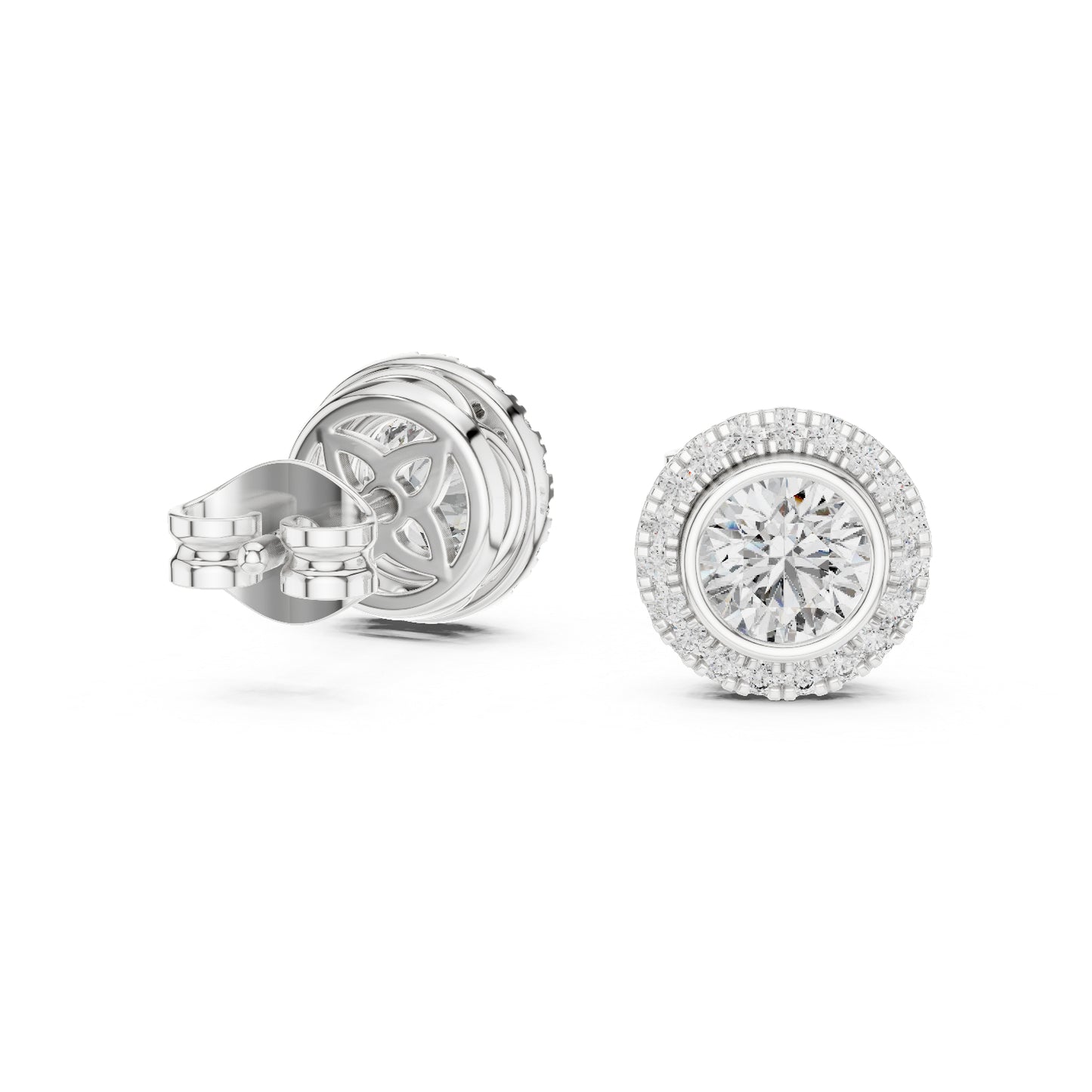 18K White Gold Round Lab-Grown Diamond Drop Earrings for Women | Office Wear | Pure Carat