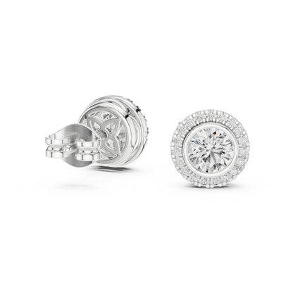 18K White Gold Round Lab-Grown Diamond Drop Earrings for Women | Office Wear | Pure Carat