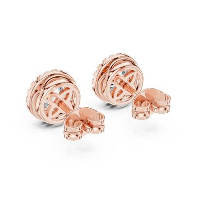 18K White Gold Round Lab-Grown Diamond Drop Earrings for Women | Office Wear | Pure Carat