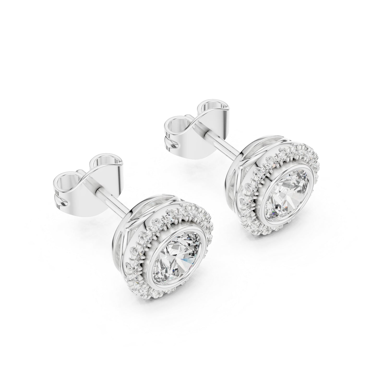18K White Gold Round Lab-Grown Diamond Drop Earrings for Women | Office Wear | Pure Carat