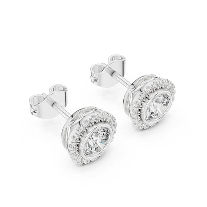 18K White Gold Round Lab-Grown Diamond Drop Earrings for Women | Office Wear | Pure Carat