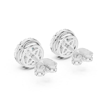18K White Gold Round Lab-Grown Diamond Drop Earrings for Women | Office Wear | Pure Carat