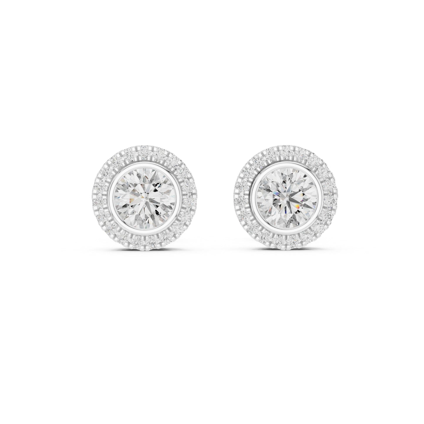 18K White Gold Round Lab-Grown Diamond Drop Earrings for Women | Office Wear | Pure Carat