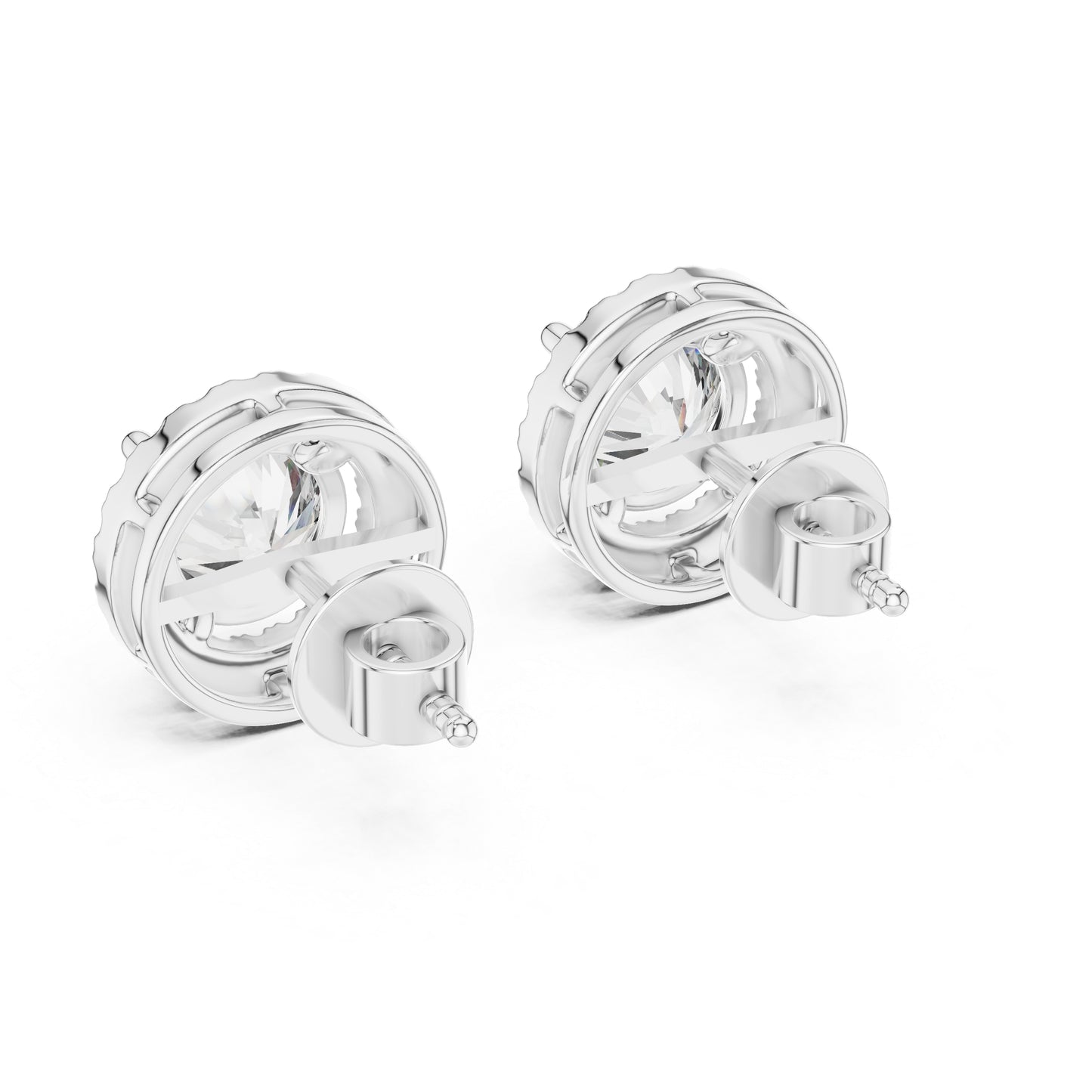 PureCarat 18K Yellow Gold Round Lab-Grown Diamond Women’s Earrings