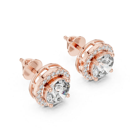 PureCarat 18K Yellow Gold Round Lab-Grown Diamond Women’s Earrings