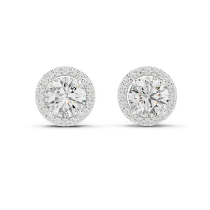 PureCarat 18K Yellow Gold Round Lab-Grown Diamond Women’s Earrings
