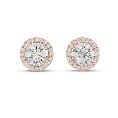PureCarat 18K Yellow Gold Round Lab-Grown Diamond Women’s Earrings