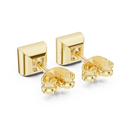 14K Yellow Gold Princess Lab-Grown Diamond Stud Earrings for Women | Wedding Collection | Pure Carat