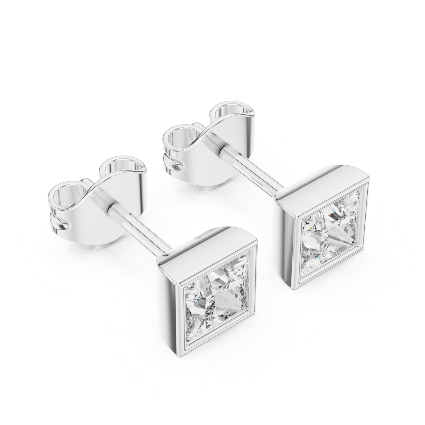 14K Yellow Gold Princess Lab-Grown Diamond Stud Earrings for Women | Wedding Collection | Pure Carat