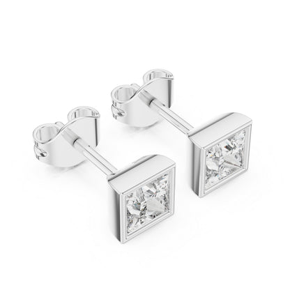 14K Yellow Gold Princess Lab-Grown Diamond Stud Earrings for Women | Wedding Collection | Pure Carat