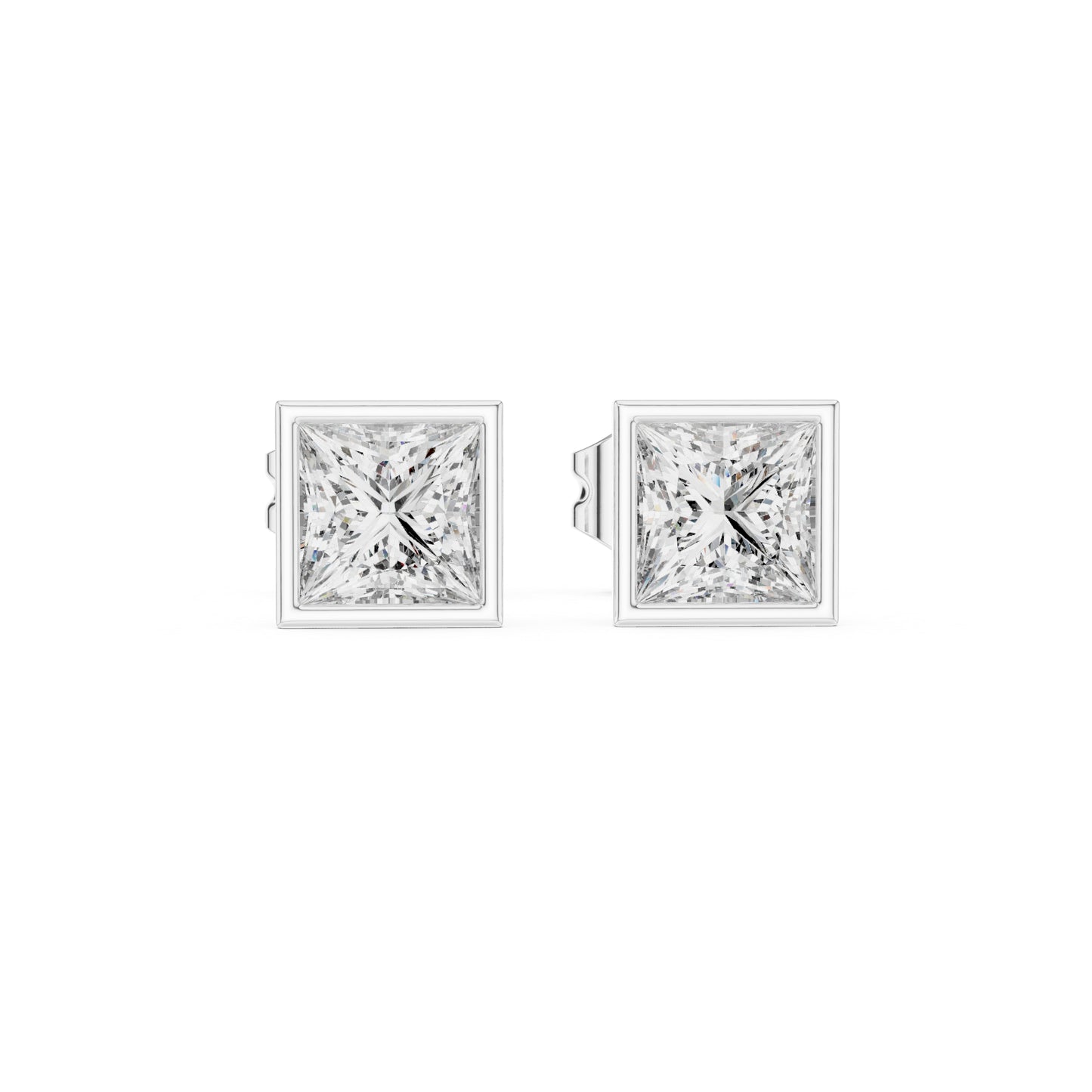 14K Yellow Gold Princess Lab-Grown Diamond Stud Earrings for Women | Wedding Collection | Pure Carat