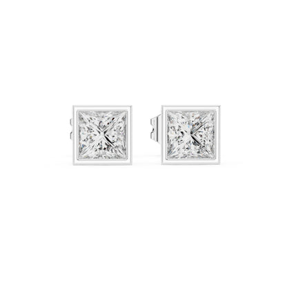 14K Yellow Gold Princess Lab-Grown Diamond Stud Earrings for Women | Wedding Collection | Pure Carat