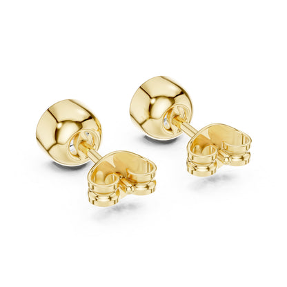 18K Yellow Gold Round Lab-Grown Diamond Drop Earrings for Women | Everyday Wear | Pure Carat