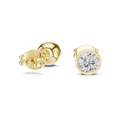 18K Yellow Gold Round Lab-Grown Diamond Drop Earrings for Women | Everyday Wear | Pure Carat