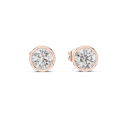 18K Yellow Gold Round Lab-Grown Diamond Drop Earrings for Women | Everyday Wear | Pure Carat